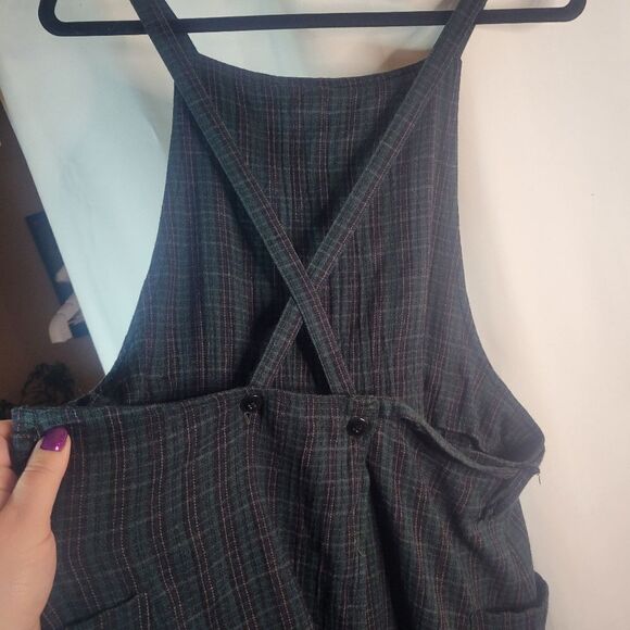 J. MATISSE Dark Green/Navy Plaid Cotton Apron Dress - Picture 11 of 15